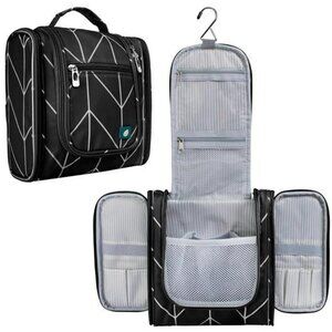 PAVILIA Hanging Toiletry Bag Travel Makeup Organizer Large Cosmetic Case